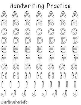 Preview of Handwriting Practice Pages - Outline Uppercase