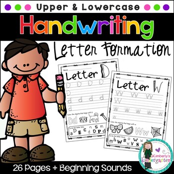Handwriting Practice Pages, Upper & Lowercase. Seek & Find/Beginning Sounds