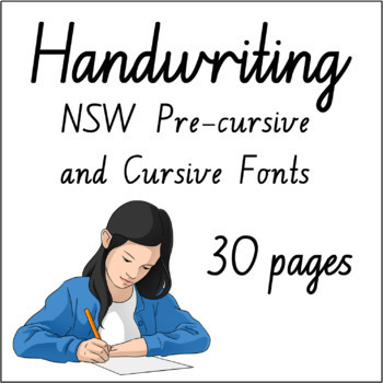 Preview of Handwriting Practice Pages and PowerPoint NSW Foundation Pre-Cursive and Cursive