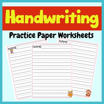 Preview of Handwriting Practice Paper Worksheets  with lines