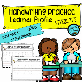 Preview of Handwriting Practice SEL Character Traits IB PYP Learner Profile Attributes