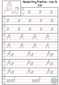 Handwriting Practice - Sample - Size 16 by Simple Tech Teaching | TPT