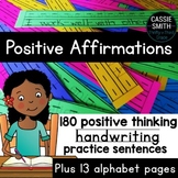 Handwriting Practice Sentences - 180 Positive Affirmations
