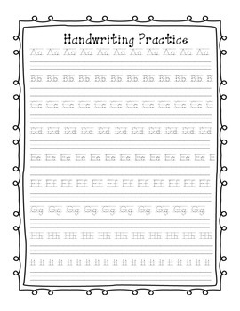 handwriting practice sheet by whitney shaw teachers pay