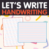 Handwriting Practice Sheets - Blue & Red Lined (Landscape 