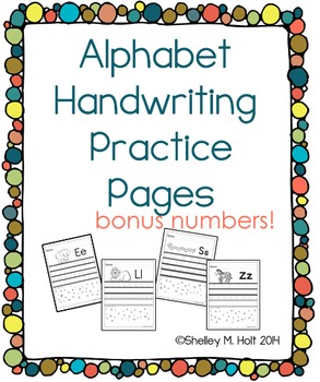 Preview of Handwriting Practice Sheets for Alphabet and Numbers
