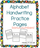 Handwriting Practice Sheets for Alphabet and Numbers