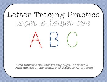 Letter Tracing Practice Sheets A-C by Lindse Collins | TPT