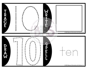 Baseball Number Tracing Strips