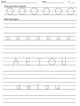 Handwriting Practice - Vowels by El tesoro del saber | TpT