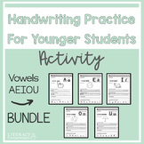 Handwriting Practice Worksheet Activity Vowel Letters AEIOU