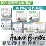 Handwriting Practice Worksheets - Animal Themed
