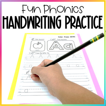 Preview of Handwriting Practice Worksheets Color Trace Write | Fun Phonics
