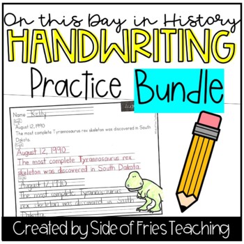 Preview of Handwriting Practice Worksheets NO PREP: On This Day In History