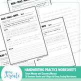 Handwriting Practice Worksheets • Town Mouse and Country M