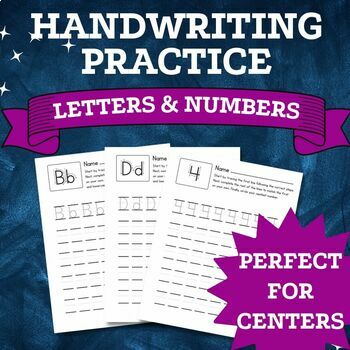 Preview of Handwriting Practice Worksheets with Letter Formation and Guide Lines
