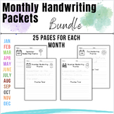 Handwriting Practice Writing Bundle Monthly Writing Activi