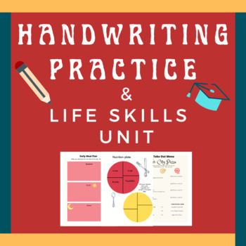 Preview of Handwriting Practice and Life Skills Unit, FOOD