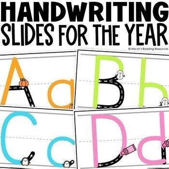 Preview of Handwriting Practice for Letter Writing BUNDLE Digital Letter Formation Slides