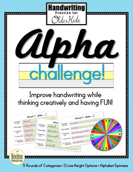 Preview of Alpha Challenge! FUN Handwriting Practice for Older Kids *5 Rounds, 3 Sets*