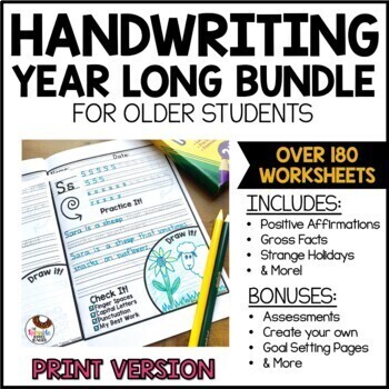 Preview of Handwriting Practice for Older Students | Year Long | Print Worksheets