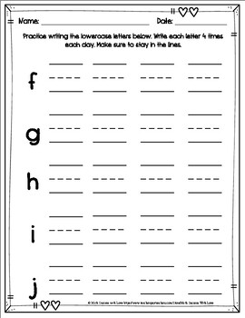 Handwriting Practice with Lowercase Letters FULL VERSION (12 pages)