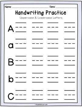 Handwriting Practice with Lowercase & Uppercase Letters FULL VERSION ...
