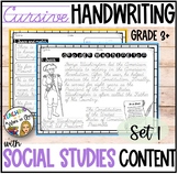 Handwriting Practice with Social Studies Passages CURSIVE