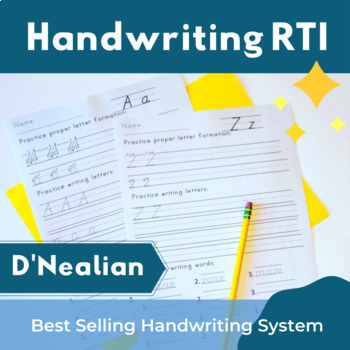 Preview of D'Nealian Manuscript Handwriting Practice Sheets and Tests