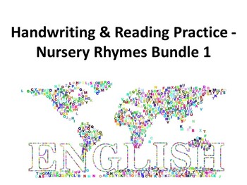 Preview of Handwriting & Reading Practice - Nursery Rhymes Bundle 1