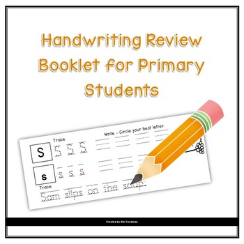 Preview of Handwriting Review Booklet for Primary Students