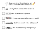 Handwriting Rules Checklist