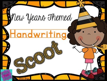 Preview of Handwriting Scoot- New Years Themed