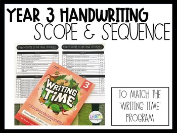 Preview of Handwriting Scope and Sequence / Writing Time