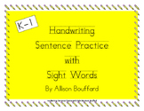 Handwriting Sentence Practice with Sight Words