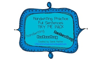Preview of Handwriting & Sentence Work Practice Try Me Pack Freebie