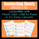 Handwriting Set 1 compatible w/ Teach Your Child to Read i