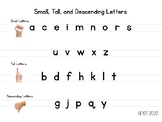Handwriting Small, Tall, and Descending Letters Poster