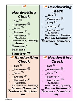 Preview of Handwriting Support Checklist