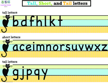 Preview of Handwriting:	Tall, Short, and Tail letters