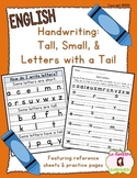Handwriting: Tall, Small, and Letters with a Tail (English)