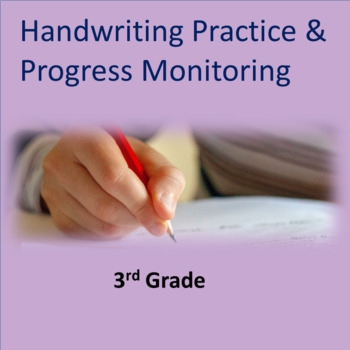 Preview of Handwriting Practice and Progress Monitoring-- 3rd Grade Common Core