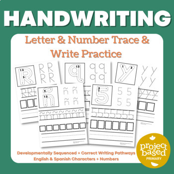 Preview of Handwriting Trace and Write Developmentally Sequenced English + Spanish
