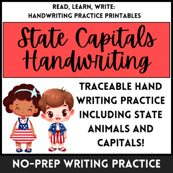 Preview of Handwriting Tracing Practice: All Fifty State Capitals and State Animals!