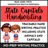 Handwriting Tracing Practice: All Fifty State Capitals and