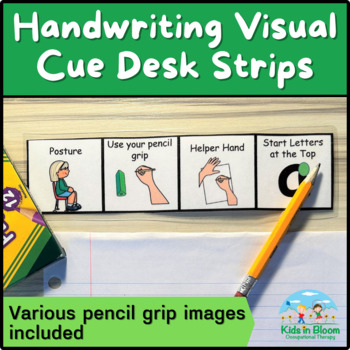 Preview of Handwriting Skills Visual Cues Desk Strips - 12 Differentiated Strips