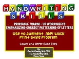 Handwriting Warm Up Worksheets Emphasizing Correct Pattern