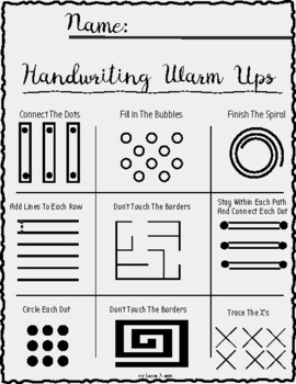 Preview of Handwriting Warmups