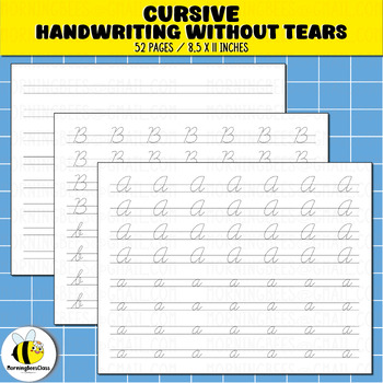 Preview of Handwriting Without Tears Cursive Practice Sheets Letter Tracing Worksheets A-Z