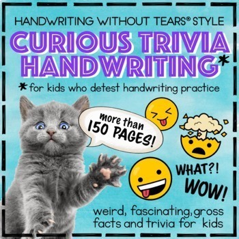 Preview of Handwriting Without Tears® style DAILY PRACTICE Fun Trivia morning work writing